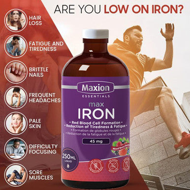 Maxion Iron Supplement to Combat Anemia, Fight Fatigue and Build Blood Cells, 250ml