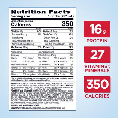 Ensure Plus Nutrition Shake With Fiber 16 Grams Of Protein Vanilla 8 Fl Oz (Pack Of 24)