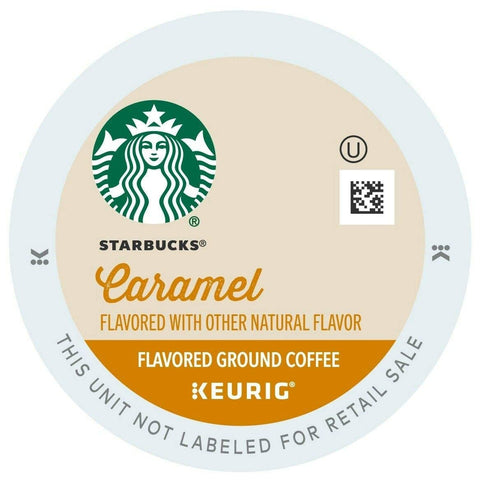 Starbucks K-Cup Coffee Pods, Caramel Naturally Flavored Coffee For Keurig Brewers, 100% Arabica, 1 Box (22 Pods)