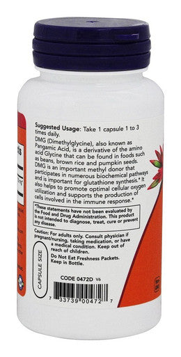 Now Foods Dmg (Dimethylglycine) 125Mg 100Vc