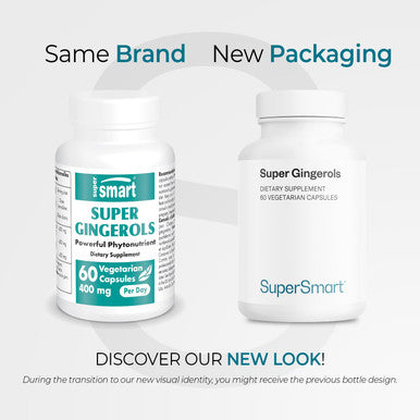 Supersmart Super Gingerols 400 mg Per Day Ginger Root Extract Standardised to 20 Gingerols Digestive Support Anti Inflammatory Supplement NonGMO Gluten Free 60 Vegetarian Capsules