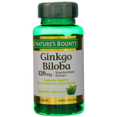Nature's Bounty Ginkgo Biloba 120 Mg Double Strength - 100 Capsules Pack Of 2