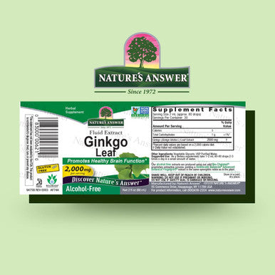 Nature'S Answer Ginkgo Biloba Extract 2 Ounce - Alcohol Gluten Kosher - Eye Mood Concentration Support - Ginkgo Biloba Supplements for Everyone - Made in USA Preservative