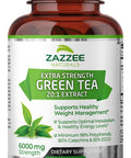 Zazzee Extra Strength Green Tea 20:1 Extract, 6000 Mg Strength, 50% Egcg, 98% Polyphenols And 80% Catcehins, 150 Vegan Capsules