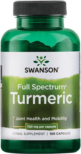 Swanson Full Spectrum Turmeric - Herbal Supplement Supporting Joint Health & Mobility - Natural Formula Supporting Digestive Health - (100 Capsules 720mg Each)