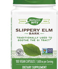 Nature'S Way Slippery Elm Bark, 100 Veg Capsules Per Bottle (3 Bottles)