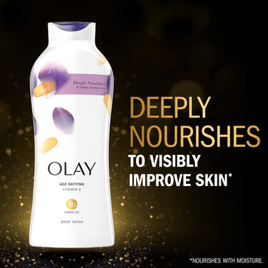 Olay Age Defying Body Wash with Vitamin E & B3 Complex 22 Fl Oz (Pack of 4)