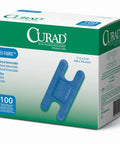 Curad Knuckle Woven Blue Detectable Bandage 100-Count