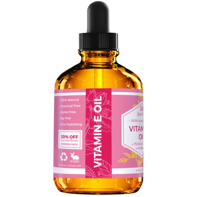 Leven Rose Vitamin E Oil 75000 IU per oz 100 Natural Organic Pure Vitamin E Oil for Skin Face Hair Nails and Scars 4 oz