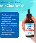 Liquidhealth Ionic Zinc 15Mg, 2 Oz Zinc Liquid, Pure Zinc Vitamin Drops, Liquid Vitamin Zinc Supplement, Zinc Sulfate Heptahydrate For Adults, Men & Women, Toddler Zinc For Kids 4 & Up (2 Pack)