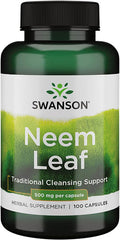 Swanson Premium Neem Leaf Immune Health (500 mg 100 Capsules)