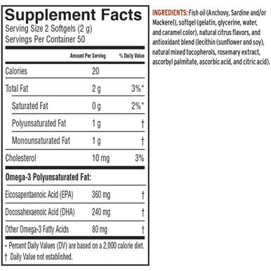 Barlean's Organic Oils Fresh Catch Fish Oil 100 Softgels 1000 mg