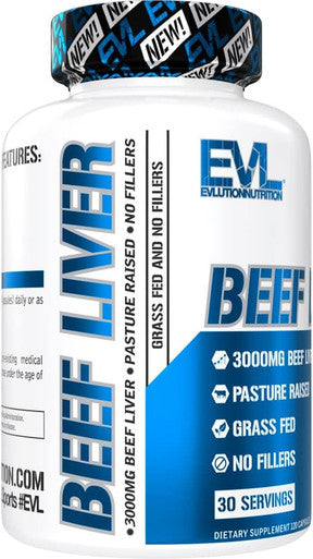 Evlution Grass Fed Beef Liver Capsules - Pasture Raised Desiccated 3000Mg - Supplement For Energy Immunity And Liver Support - Iron Rich Beef Organ Supplement For Men And Women (30 Servings)