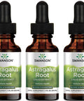 Swanson Astragalus Root Liquid Extract (Alcohol and Sugar-) 1 fl Ounce (29.6 ml) Liquid (3 Pack)