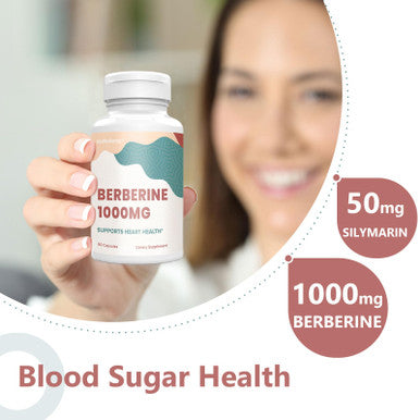KoNefancy Berberine Hcl Supplement 1000Mg, High Absorption Berberine Plus Vegan Capsules With Silymarin Complex Formula For Cardiovascular, 60 Count (Pack Of 1)