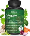 Kaitamin Superfood Supplements - Veggies 9000 Improves Your Digestion And Supports Your Immune System Vegan & Natural Antioxidant With 20 Super Veggies All-In-One Veggies Supplement 90 Capsules