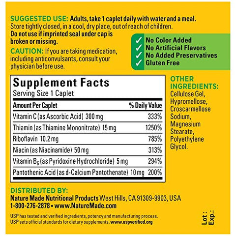Nature Made B-Complex With Vitamin C Caplets 100 Count
