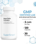 Supersmart Stem Cells Activator Natural Formula Stimultes Stem Cells Fucoidan Extract Boost Immune System Anti Aging Supplement NonGMO Gluten Free 120 Vegetarian Capsules