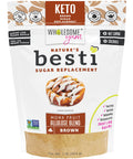 Wholesome Yum Besti Natural Brown Sugar Substitute - Keto Brown Monk Fruit Sweetener Blend With Allulose (No Erythritol) - Non GMO, Zero Carb, Zero Calorie, Sugar Free, No Aftertaste (12 oz)