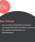 Allergy Research Group Zinc Citrate Supplement - Zinc For Men & Women, Immune Support, Pure, Well-Absorbed, Well-Tolerated, Trace Mineral, 50Mg Vegetarian Capsules - 60 Count