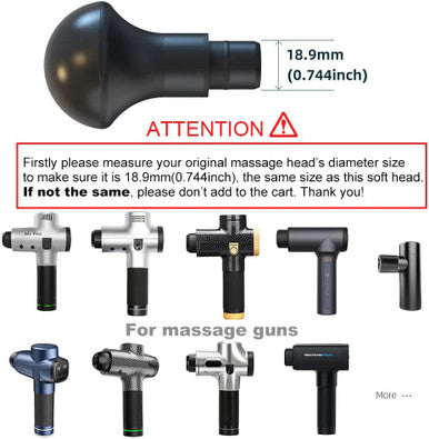 Soft Smooth Deep Tissue Percussion Massage Gun Attachment Head Flex For Workout Recovery And Muscle Sore Pain Relief, Compatible To Most Massage Guns With 18.9Mm Diameter Heads