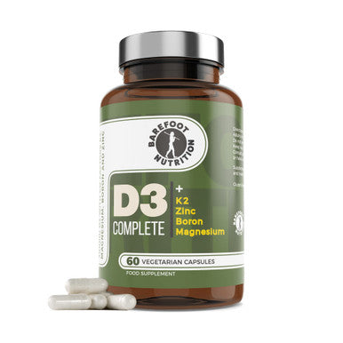 Barefoot Nutrition - Vitamin D3 Complete 4000 IU with Vitamin K2 MK-7 Magnesium Boron & Zinc Supplement High Strength Formula for Bone and Normal Health Function 60 Capsules