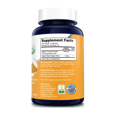 Organic Turmeric 1,400 mg , with Black .
