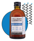 GOLD COLLAGEN Hair Growth - Biotin Hair Growth Marine Collagen Supplements for Women & Men with Vitamin C Hyaluronic Acid and Natural Keratin Hair Treatment Skin Nails 300 ml