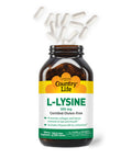 Country Life L-Lysine 500Mg With B-6 Supports Immune Health Promotes Collagen Renewal In Lips And Mouth 250 Vegan Capsules Certified Gluten Free Certified Vegan