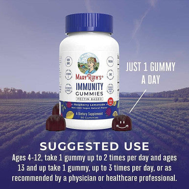 Maryruth Organics Elderberry Gummies Raspberry (Sugar ) & Elderberry Gummies Cherrry Bundle Immune Support Powerful Blend of Zinc Elderberry Vitamin C Vitamin D & Echinacea for Kids & Adults