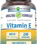 Amazing Nutrition Formulas Vitamin E Supplement | 400 IU Per Serving | 240 Softgels | Non-GMO | Gluten- | Made in USA