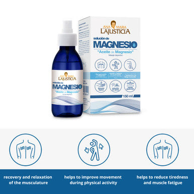Ana Maria Lajusticia - MAGNESIUM OIL 150ml - Topical Magnesium Chloride Solution - Keep your body healthy, before and after physical activity.