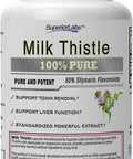 Superior Labs Milk Thistle NonGMO 80 Silymarin Flavonoids Powerful Formula for Healthy Liver Kidney Detox and Function Energy 250mg 41 Extract Yielding 1000mg 120 Vegetable Caps