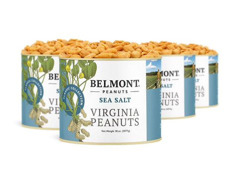 Belmont Peanuts Gourmet Sea-Salted Virginia Peanuts, 20 oz (1 Pack) ÃƒÂ¢Ã¢â€šÂ¬Ã¢â‚¬Å“ Only 3 Simple Ingredients, No Preservatives, 7g Protein ÃƒÂ¢Ã¢â€šÂ¬Ã¢â‚¬Å“ A Premium, Salty, Crunchy, Hand Seasoned Snack