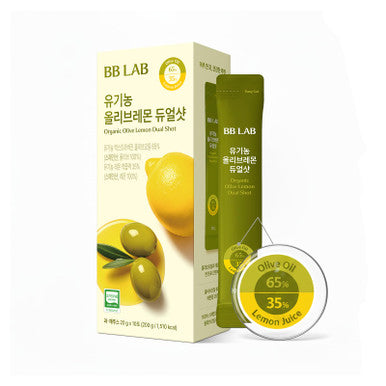 BB LAB Organic Olive Lemon Dual Shot Cold Pressed Extra Virgin Picual Olive Oil with NFC Lemon Juice 20g*10 Sticks