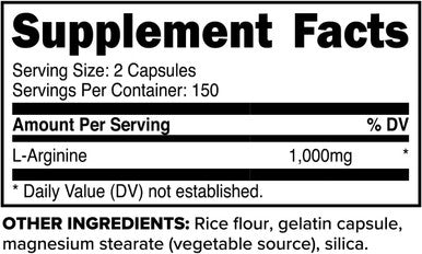 Primaforce L-Arginine (300 Capsules 150 Servings / 1000 mg L-Arginine Per Serving) | Extra Strength Amino Acid Supplement for Men and Women - Gluten Non-GMO