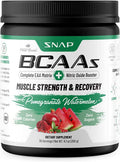 Snap BCAA Powder Essential Amino Supplement with Nitric Oxide Booster Pre Workout Powder Recovery Supplements Post Workout Muscle Strength BCAA for Women Men 30 Servings