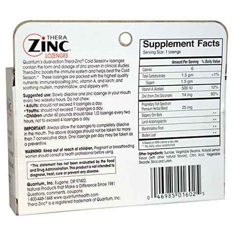 Quantum Research Cold Season+Zinc Lemon 24 LOZ