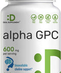 Deal Supplement Alpha GPC 600mg Per Serving 240 Capsules Bioavailable Choline Replenishment Nootropic Brain Health Supplements for Memory and Focus Non-GMO Gluten
