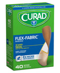 Curad Flex-Fabric Adhesive Bandages 3/4" x 2-1/2" Superior Wound Care 40 Count 1 Box