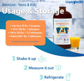 Liquidhealth Attention Liquid Multivitamin for Kids & Teens - Improves Memory Retention Concentration Focus Mood Relaxation & Calming - Great Taste Vegan Sugar- (16 oz)