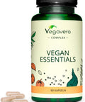 Vegan Essentials Vegavero | Multivitamins & Minerals | with Omega 3, Vitamin B12, B2, D3, K2, Zinc, Iron and Iodine | NO Additives | Natural Support for a Vegan Diet