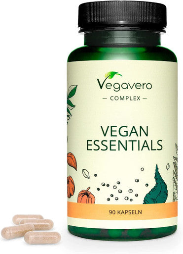 Vegan Essentials Vegavero | Multivitamins & Minerals | with Omega 3, Vitamin B12, B2, D3, K2, Zinc, Iron and Iodine | NO Additives | Natural Support for a Vegan Diet