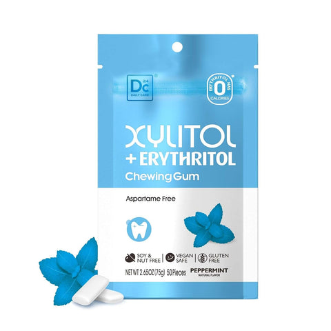 DC24 DAILY CARE Gum, Aspartame Free & Sugar Free, Xylitol Chewing Gum with Erythritol, Low-Calorie, Sugarless, Watermelon Flavored Gum, 50 Pieces (Pack of 3)