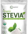 Micro Ingredients Pure Organic Stevia Powder 1 Pound (2837 Servings) Highest Grade Stevia Green Leaf Extract Reb-A | Reduced Bitter Aftertaste | 0 Calorie Natural Sweetener Sugar Alternative Keto Friendly
