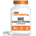 BulkSupplements NAC Capsules (N-Acetyl L-Cysteine) - Antioxidants Supplement for Immune Support - - 1 Capsule (600mg) - 6-Month Supply (180 Capsules)