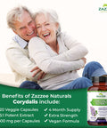 Zazzee Extra Strength Corydalis 15:1 Extract, 7500 Mg Strength, 120 Vegan Capsules, Concentrated And Standardized 15X Extract, 10