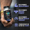 ALPHA LION Gains Candy, Supplement Pills for Muscle Growth, Size, & Strength, Nitric Oxide Booster, Muscle Builder, Use Daily to Upgrade Energy & Workout Performance, 60 Capsules (RipFACTOR )