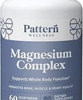 Pattern Wellness Magnesium Complex Natural Sleep + Mood Support Bone + Muscle Health Overall Wellness Added Zinc 60 Vegan Capsules