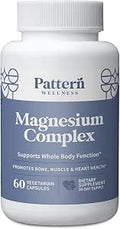 Pattern Wellness Magnesium Complex Natural Sleep + Mood Support Bone + Muscle Health Overall Wellness Added Zinc 60 Vegan Capsules